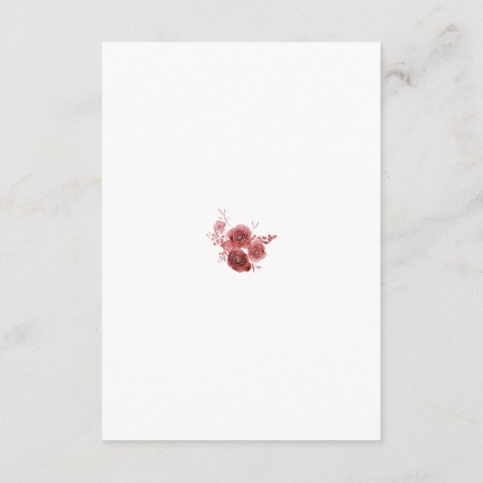 ラブリーバーガンディホワイトウォーターカラーフローラ披露宴 エンクロージャーカード (裏面)