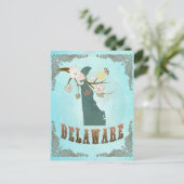 ラブリーバードとデラウェアの地図 ポストカード (スタンド正面)