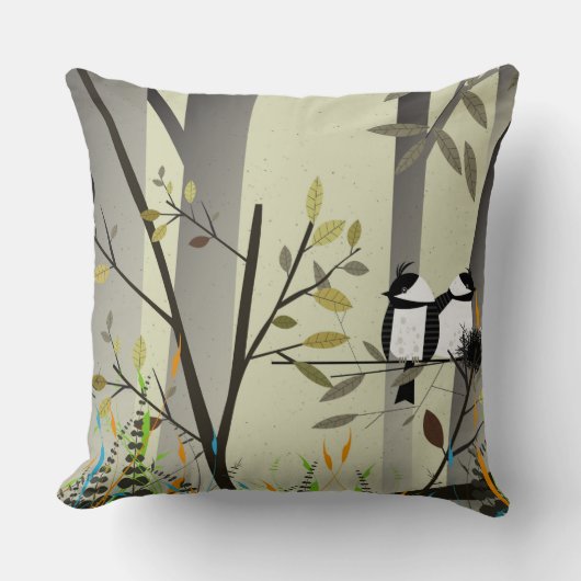 ラブリーバードカップル装飾用クッション クッション (正面)