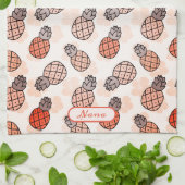 ラブリーパイナップルオレンジカラーナナ キッチンタオル (折り畳み)