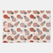 ラブリーパイナップルオレンジカラーナナ キッチンタオル (横)