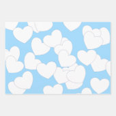 ラブリーパステルカラーズウィズビッグホワイトハート  ラッピングペーパーシート (正面3)