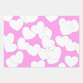 ラブリーパステルカラーズウィズビッグホワイトハート  ラッピングペーパーシート (正面2)
