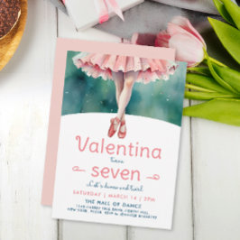 ラブリーパステルツチュバレリナダンスガール誕生日 招待状