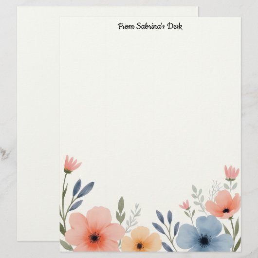 ラブリーパステルフラワーズ レターヘッド (正面/裏面)