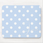 ラブリーパステルブルーマウスパッドウィズザーズ名前をカスタムする マウスパッド (正面)