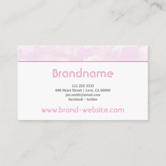 ラブリーパステルベビーピンクスカイクラウズススタイリッシュターズ 名刺 (裏面)