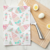 ラブリーパステル航海の魚の水のカラーパターン | キッチンタオル (四つ折り)