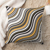 ラブリーパターンインクアート抽象芸術イエローとブラック クッション (ブランケット)