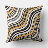 ラブリーパターンインクアート抽象芸術イエローとブラック クッション (裏面)