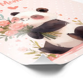 ラブリーパンダの花を持つ母の日の贈り物 フォトプリント (角)