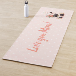 ラブリーパンダの花を持つ母の日の贈り物 ヨガマット