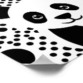 ラブリーパンダキッズ白黒ドットルームウォールアート ポスター (角)