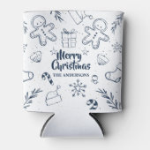 ラブリーパーソナライズされたスクリスマススケッチクーラーボックス 缶クーラー (正面)