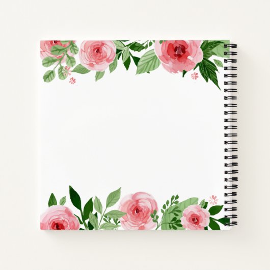 ラブリーパーソナライズされたフローラ結婚ズゲストブック ノートブック (裏面)