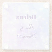 ラブリーパーソナライズされた美しいセラピストデザイン ガラスコースター (裏面)