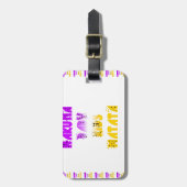 ラブリーパープルとイエローハクナマタタベビーキッズG ラゲッジタグ (正面縦)