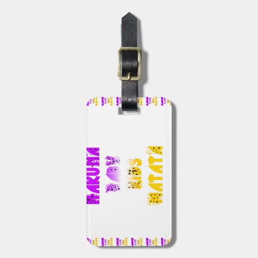 ラブリーパープルとイエローハクナマタタベビーキッズG ラゲッジタグ (正面縦)