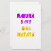 ラブリーパープルとイエローハクナマタタベビーキッズG 便箋 (正面/裏面)