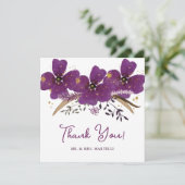 ラブリーパープルウォーターカラーフラワーズサンキューカード サンキューカード (スタンド正面)