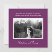 ラブリーパープルウォーターカラーフラワーズサンキューカード サンキューカード (裏面)