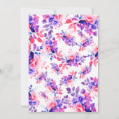 ラブリーパープルウォーターカラーフローラ60誕生日 招待状 (裏面)