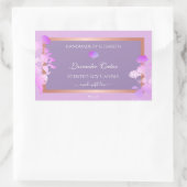 ラブリーパープルフローラ製品の包装ラベルシック 長方形シール (バッグ)