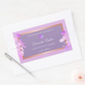 ラブリーパープルフローラ製品の包装ラベルシック 長方形シール (封筒)