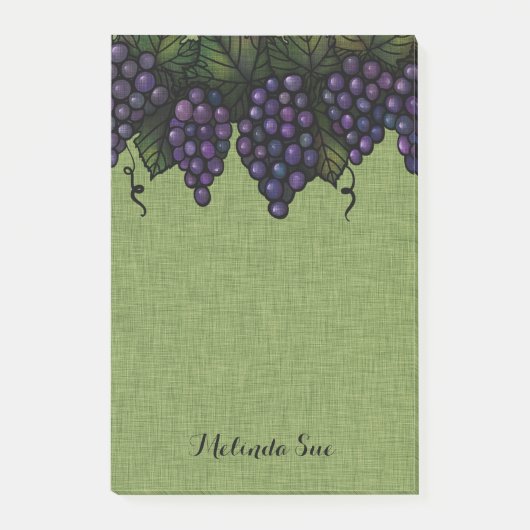 ラブリーパープルブドウ |パーソナライズされた | ポストイット (正面)