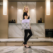 ラブリーパープルライラックオンヴィンテージベージュ色 トートバッグ