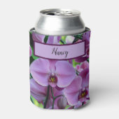 ラブリーパープルランとつる植物 モノグラムの 缶クーラー (缶正面)