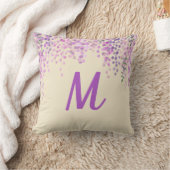 ラブリーパープル抽象芸術ウィステリアオンクリーミー赤面 クッション (ブランケット)