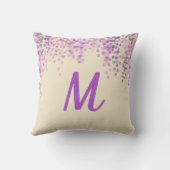 ラブリーパープル抽象芸術ウィステリアオンクリーミー赤面 クッション (裏面)