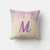 ラブリーパープル抽象芸術ウィステリアオンクリーミー赤面 クッション (正面)