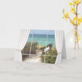 ラブリービーチシーン誕生日カード カード (黄色い花)