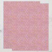 ラブリービーピンクハニカムスクラップブック紙シート (正面/裏面)