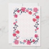 ラブリーピかわいらしンクフローラベビーシャワー招待状ガール 招待状 (裏面)