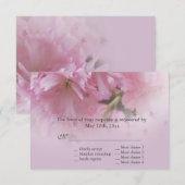 ラブリーピンクさくらんぼブロッサム春の結婚式RSVP 出欠カード (正面/裏面)