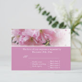 ラブリーピンクさくらんぼブロッサム春の結婚式RSVP 出欠カード (スタンド正面)