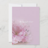 ラブリーピンクさくらんぼブロッサム春ブライダルシャワー 招待状 (裏面)