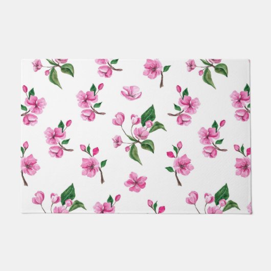 ラブリーピンクさくらんぼ花|ドアマット ドアマット (正面)