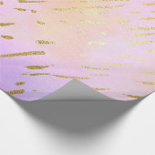 ラブリーピンクと金ゴールド ラッピングペーパー (角)