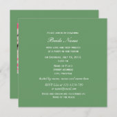 ラブリーピンクのツツツジの花ブライダルシャワー 招待状 (正面/裏面)