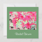 ラブリーピンクのツツツジの花ブライダルシャワー 招待状 (裏面)