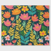 ラブリーピンクの花のラッピング紙 ラッピングペーパー (フラット)