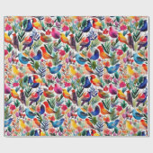 ラブリーピンクの花のラッピング紙 ラッピングペーパー (フラット)