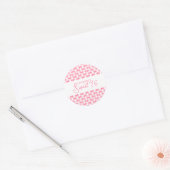 ラブリーピンクアンドホワイトパズル市松模様にスウィート16 ラウンドシール (封筒)