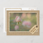 ラブリーピンクオータムバラバドヴィンテージ紙フレーム ポストカード (正面/裏面)