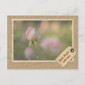 ラブリーピンクオータムバラバドヴィンテージ紙フレーム ポストカード (正面)