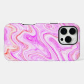 ラブリーピンクカラフル抽象芸術大理石テクスチャ iPhoneケース (裏面横)